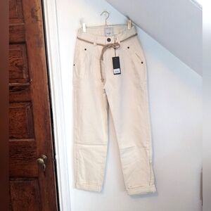 ONE TEASPOON Nashville Cream Cotton Baggie Streetwalker Jeans 80s  NEW Size 25